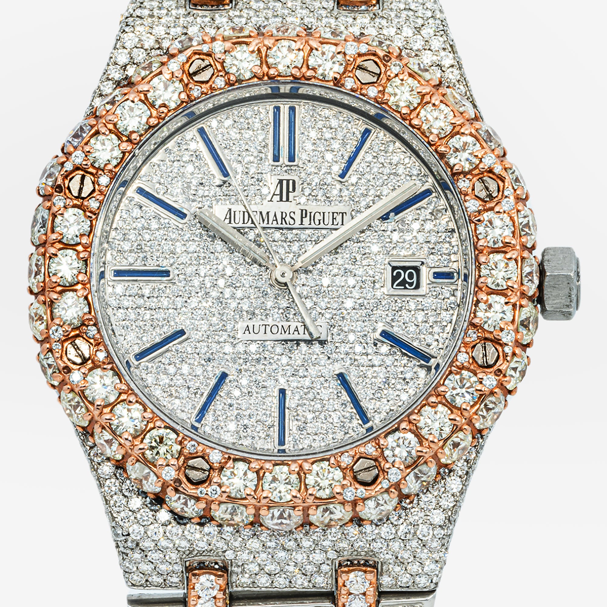 AUDEMARS PIGUET ROYAL OAK SELF WINDING 15400 41MM PAVE DIAMOND DIAL WITH 22.75 CT DIAMONDS