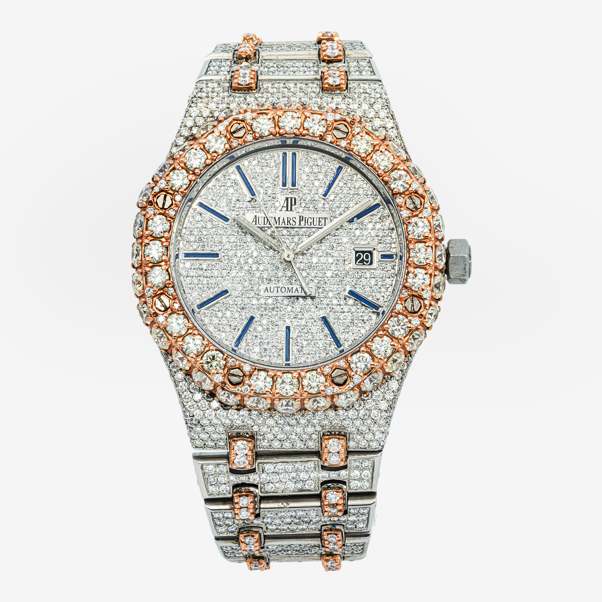 AUDEMARS PIGUET ROYAL OAK SELF WINDING 15400 41MM PAVE DIAMOND DIAL WITH 22.75 CT DIAMONDS