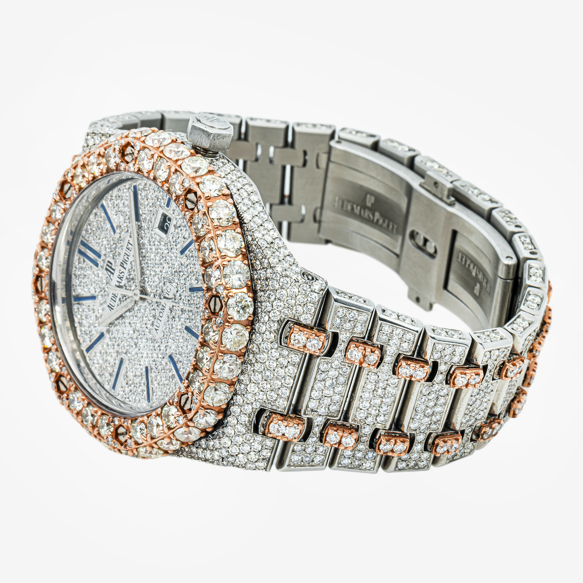 AUDEMARS PIGUET ROYAL OAK SELF WINDING 15400 41MM PAVE DIAMOND DIAL WITH 22.75 CT DIAMONDS
