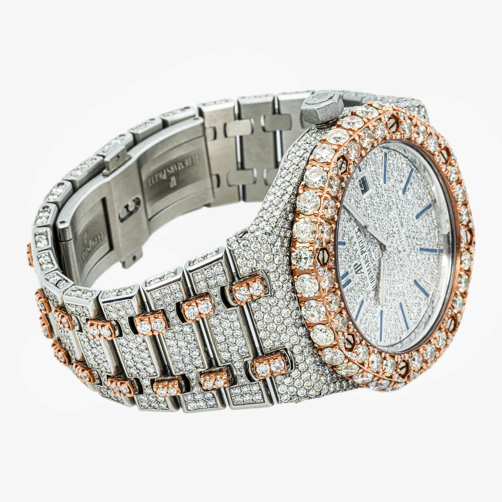 AUDEMARS PIGUET ROYAL OAK SELF WINDING 15400 41MM PAVE DIAMOND DIAL WITH 22.75 CT DIAMONDS