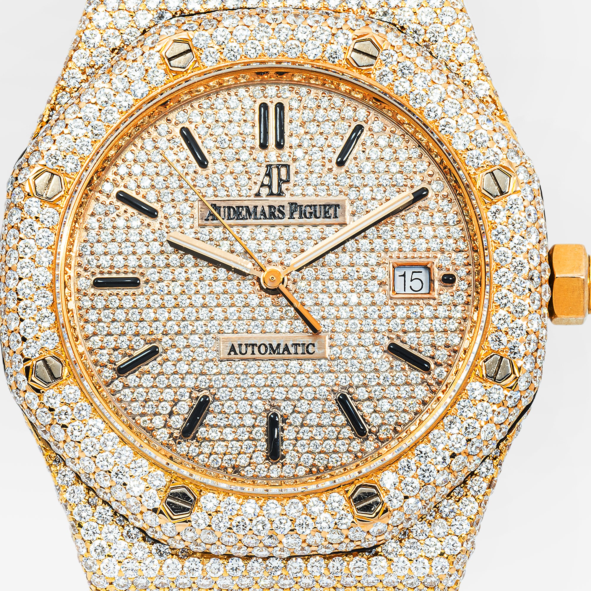 AUDEMARS PIGUET ROYAL OAK SELFWINDING 15400OR 41MM ROSE GOLD DIAMOND DIAL WITH 19.75 CT DIAMONDS