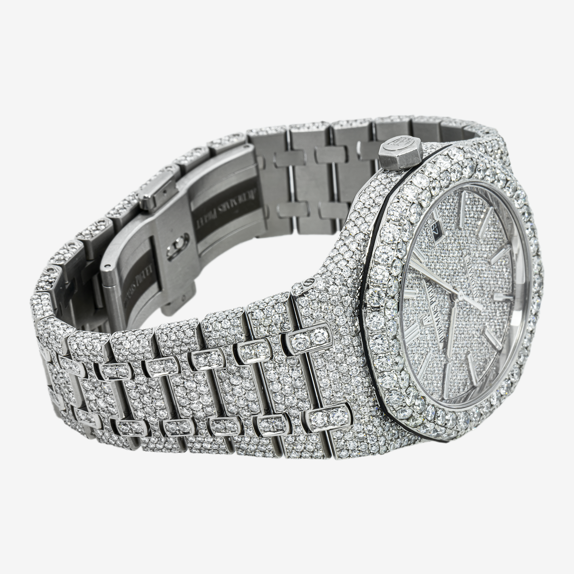 AUDEMARS PIGUET ROYAL OAK SELF WINDING 15400 41MM PAVE DIAMOND DIAL WITH 22.75 CT DIAMONDS (Copy)