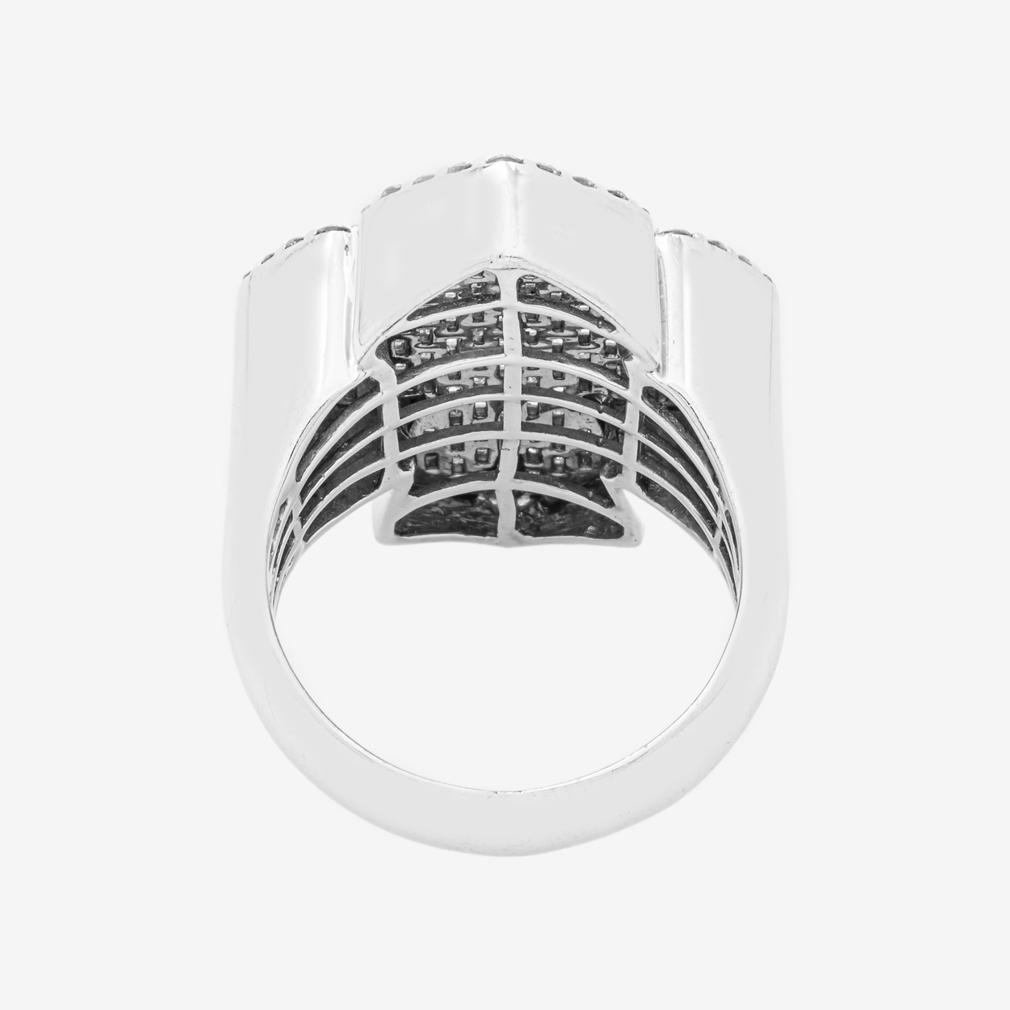 10K GOTH CROSS DIAMOND RING IN WG 1.78 CT DIAMONDS