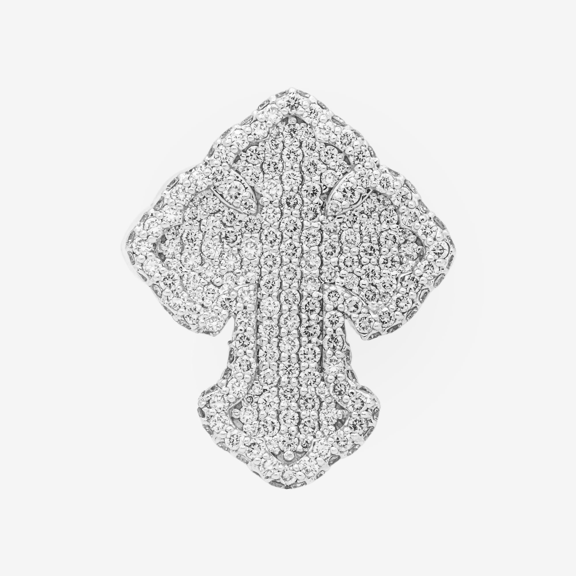 10K CLOVER CROSS DIAMOND RING IN WG 2.22 CT DIAMONDS