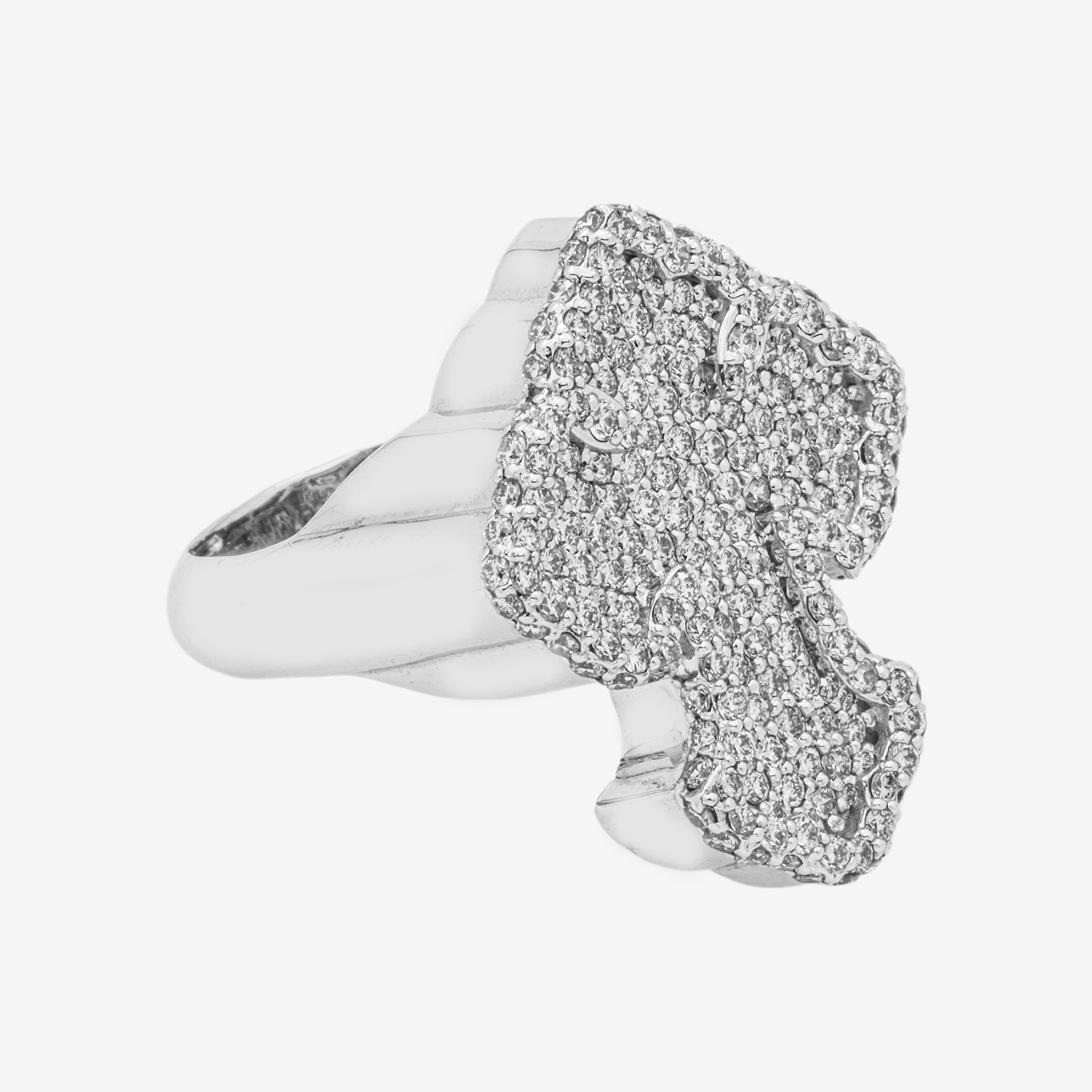 10K CLOVER CROSS DIAMOND RING IN WG 2.22 CT DIAMONDS