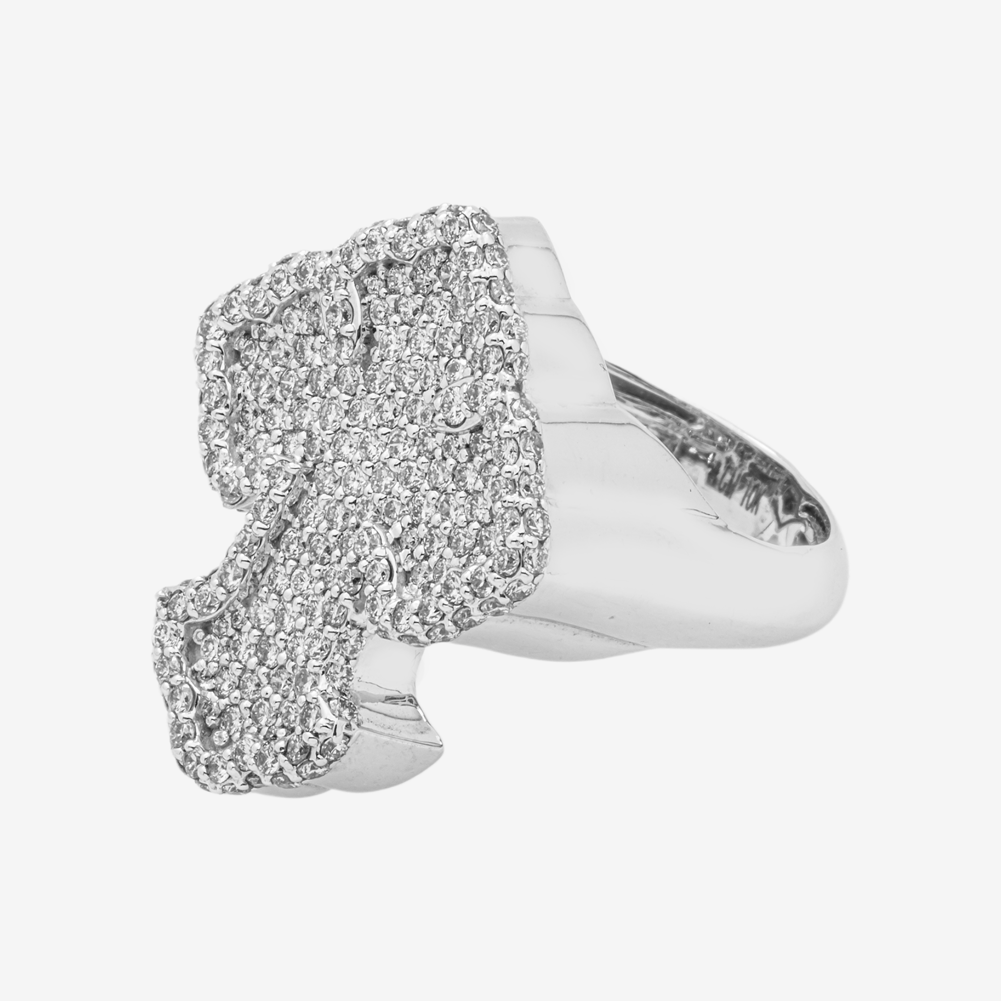 10K CLOVER CROSS DIAMOND RING IN WG 2.22 CT DIAMONDS