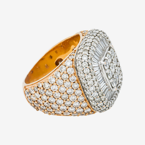 10K HALO DIAMOND RING IN RG 3.9 CT DIAMONDS
