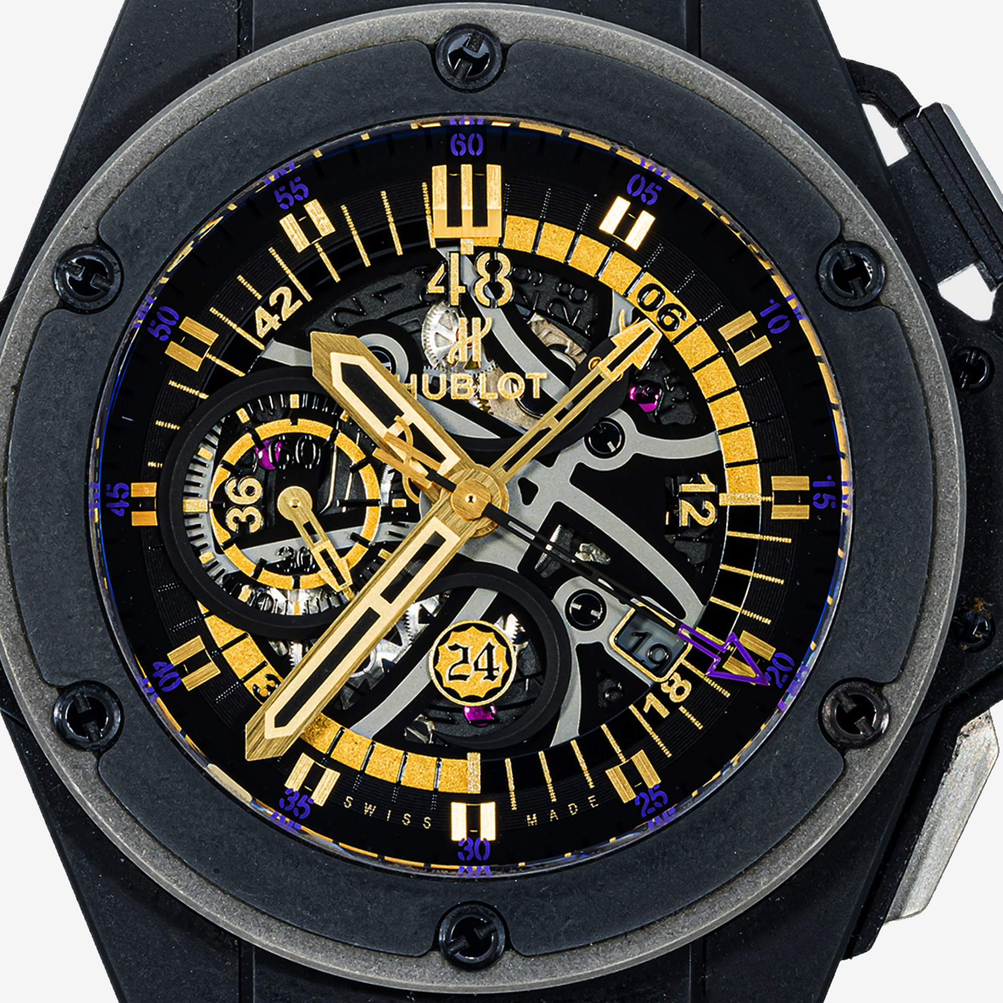 HUBLOT KING POWER 48MM BLACK DIAL WITH RUBBER BRACELET