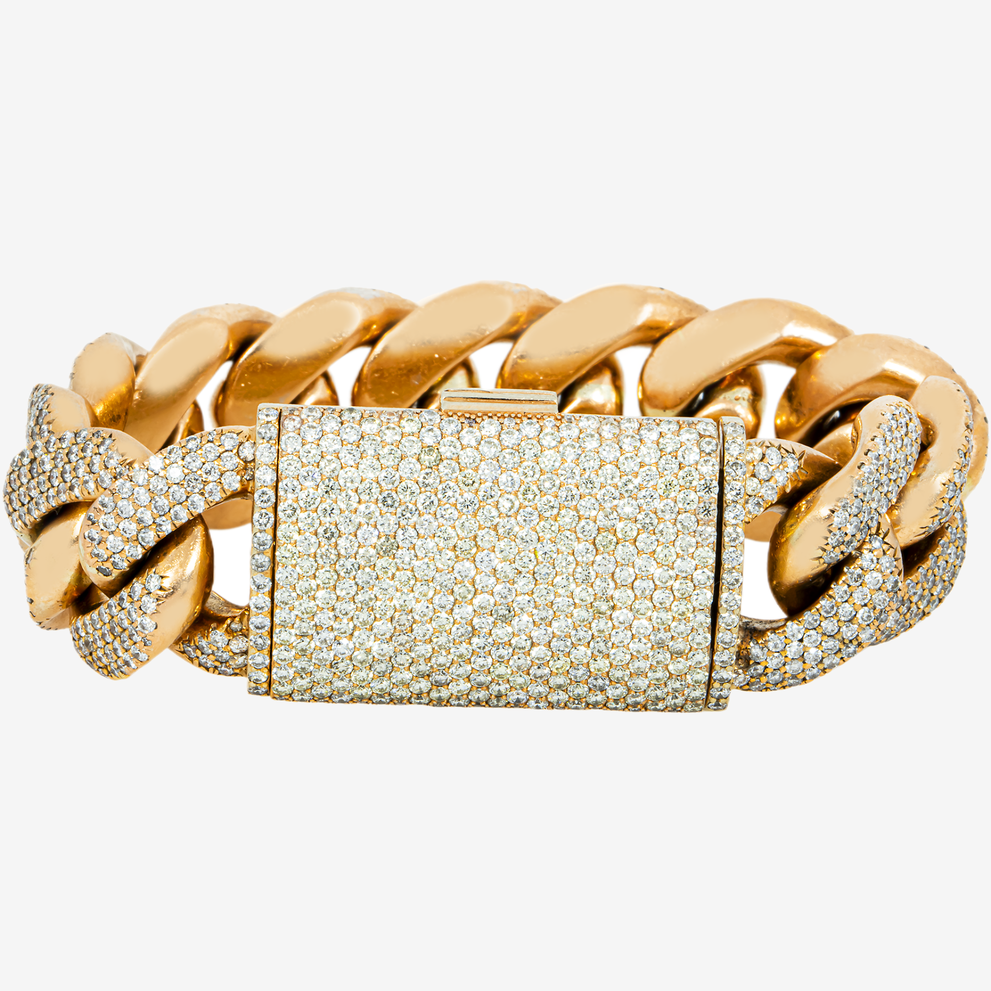 10K ROSE GOLD 7" / 19.5MM CUBAN BRACELET WITH 25CT DIAMONDS