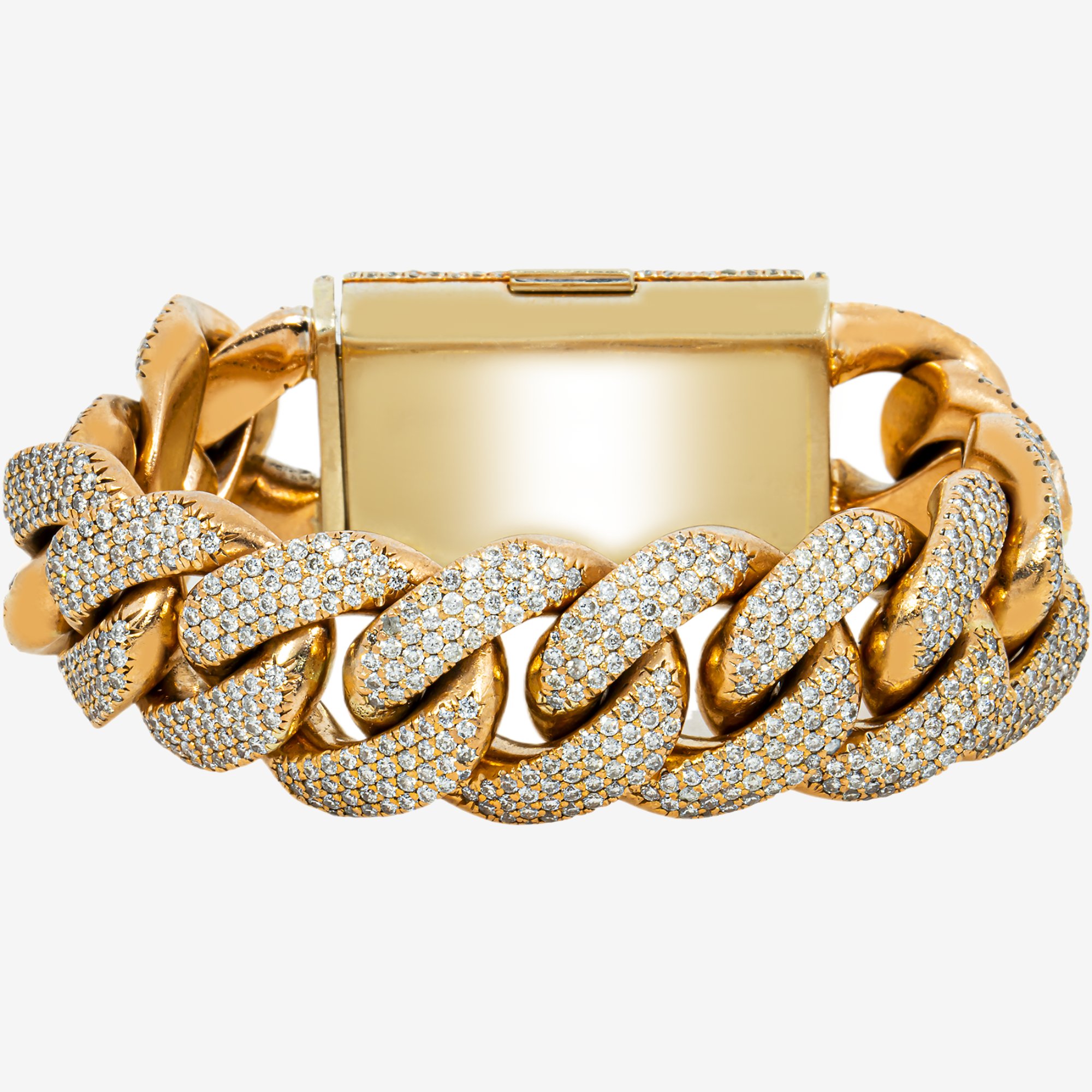 10K ROSE GOLD 7" / 19.5MM CUBAN BRACELET WITH 25CT DIAMONDS