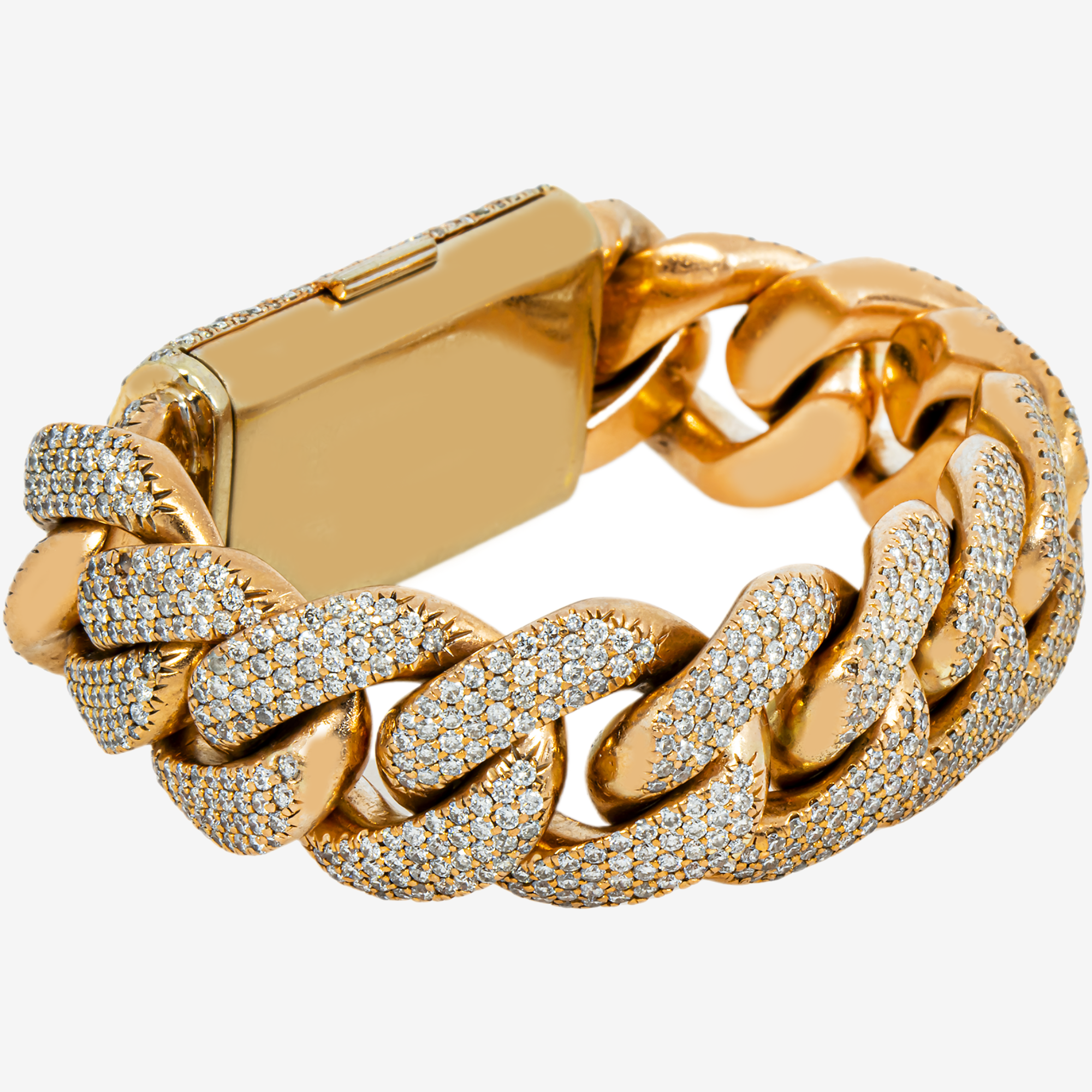 10K ROSE GOLD 7" / 19.5MM CUBAN BRACELET WITH 25CT DIAMONDS